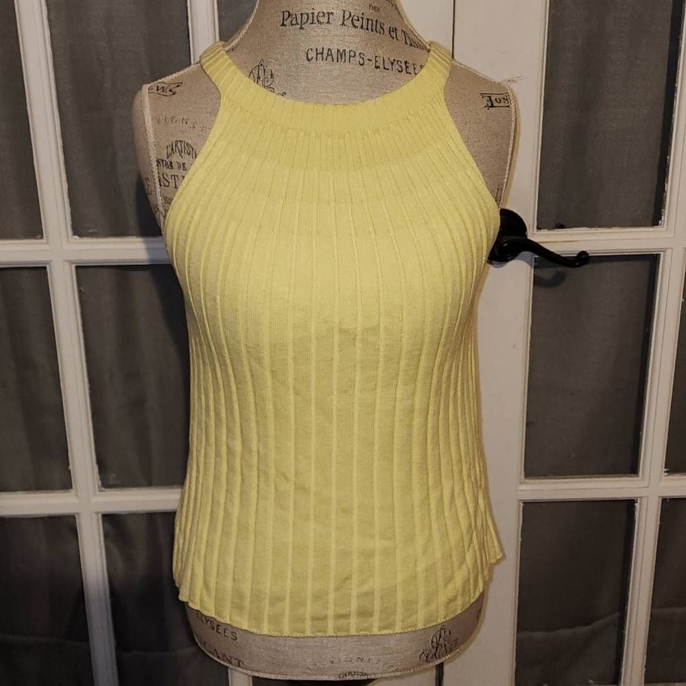 Anthropologie Womens Yellow Sweater Tank Top Small